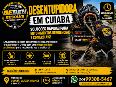 Bedeu Resolve: desentupimento de vasos sanitários, pias, ralos e caixas de gordura